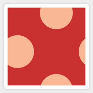 minimalist polka dot in vibrant bold red and blush, classic graphic pattern Sticker